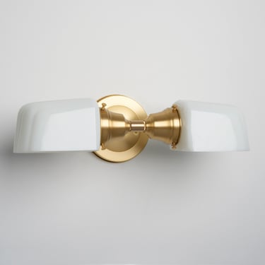 Rounded MidCentury -Bathroom Fixture - Kitchen Light - Wall Sconce with Rounded Midcentury Modern Shades **handblown glass made in the USA** 