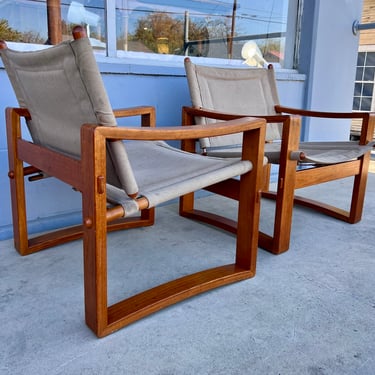 Pair Safari Lounge Chairs by Borge Jensen