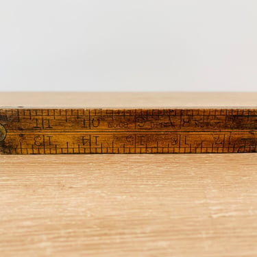 Vintage Upson Nut Co. No. 68 Brass and Boxwood Four Fold Rule 