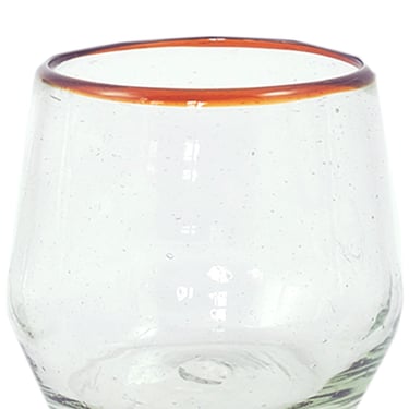 Amber Rim Roly Wine Glass