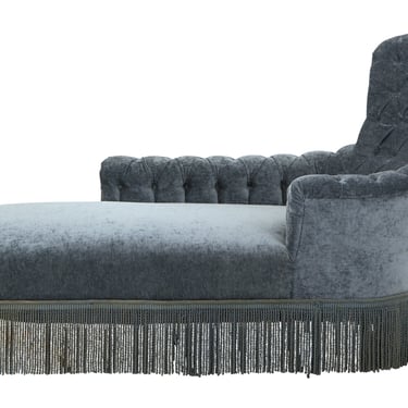 Antique Velvet Chaise Lounge