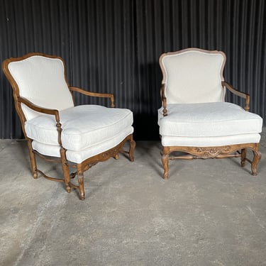Highland House Pair of French Country Bergere Chairs 