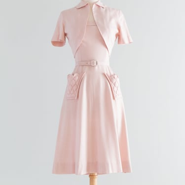 1940's Pink Pocket Envy Dress Set An Original Marlene in Salyna / XS
