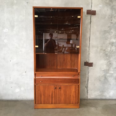Mid century Wall Unit with Smoked Glass