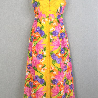 1970s - Hawiian Togs - Dacron Polyester - Maxi - Estimated size XS 