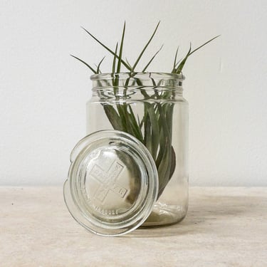 Vintage Medical Sani Jar | Pharmaceutical Jar | Canning Jar | Clear Glass Jar with Lid | Kitchen Storage | Bathroom Storage | Pantry 
