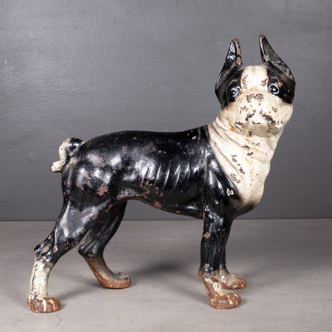 Cast Iron Boston Terrier Doorstop by Hubley c.1910 1940 S16 Home San Francisco CA