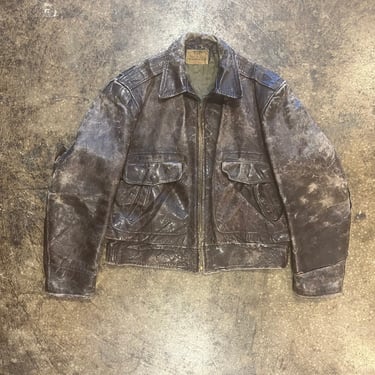 Vintage 50s Appalachian Steer hide Jacket | 1950s Black | Love