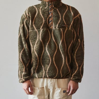 Kapital Drunk Stripe Fleece Pullover, Khaki