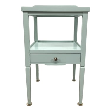 Jonathan Charles Transitional Blue Lacquered Reimagined Remanence Square Side Table