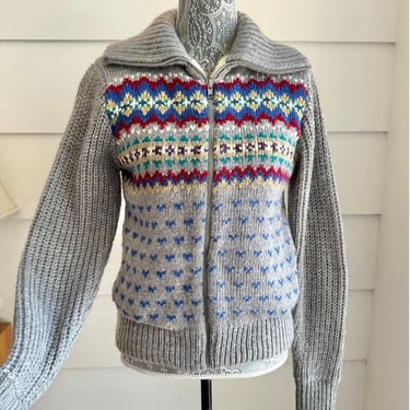 80s Sweater | Vintage Sweater Jacket | 80s Ski Sweater |  Fair Isle Sweater | Le Sport Tomboy Sweater 