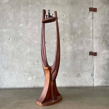 1960's Wooden Abstract Sculpture by J. Dominguez