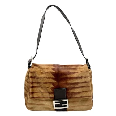 Fendi Brown Calf-Hair Mamma Baguette Bag