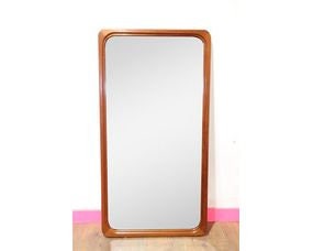 Mid Century Modern Vintage Teak Danish Style Framed Mirror 