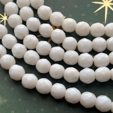 vintage milk glass necklace 1960s signed simple classic opera length bead strand 