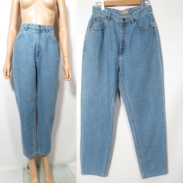 Vintage 90s Liz Claiborne Soft Worn In High Waist Tapered Leg All Cotton Mom Jeans Size 27/28 Waist 