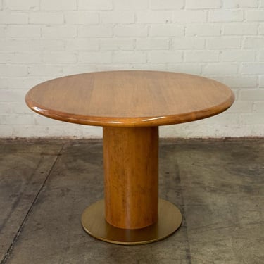 Birch and Brass Pedestal Dining Table 