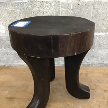 Carved Solid Wooden Stool (Seattle)