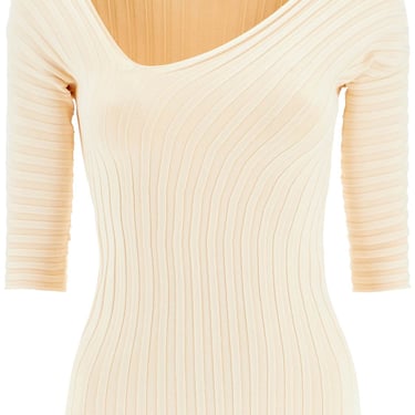 'Ivena' Ribbed Top With Asymmetrical Neckline Women
