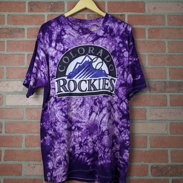 Vintage 90s MLB Colorado Rockies Tie Dye ORIGINAL Sports Tee - Extra Large 