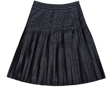 Rebecca Taylor - Black Pleated Faux Leather Skirt Sz 2