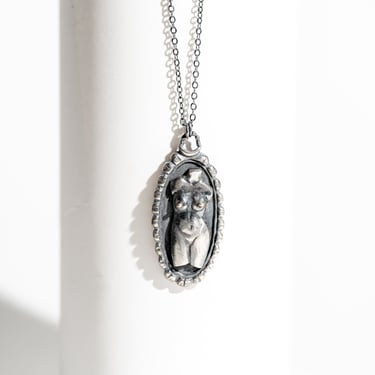 Sterling Silver and 14K Gold Venus Cameo Necklace