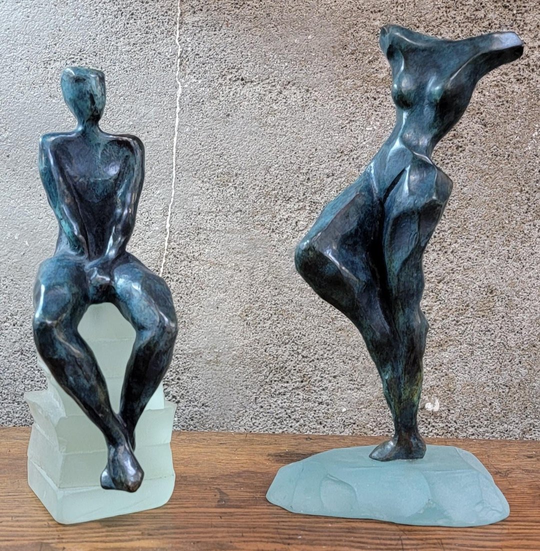 Bronze Cubism Sculpture of Nude Figures by Dominique Dardek | Janakos ...