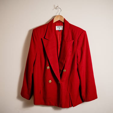 Vintage KASPER II for A.S.L. Size 18 Bright Red Women’s Blazer 