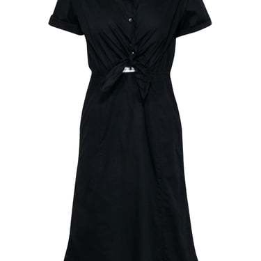 Thakoon - Black Collared Short Sleeve Dress Sz 2
