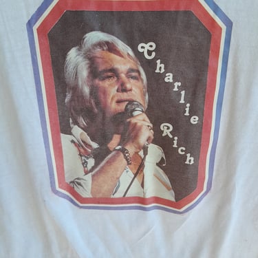 70s Vintage Charlie Rich T-shirt / Screen Star Label / Long Sleeve / USA Made / Small 