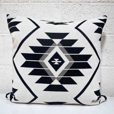 Square Black and White Southwest Pillow