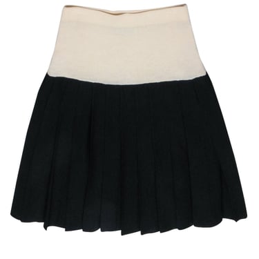 St. John - Black & Cream Pleated Skirt Sz 12