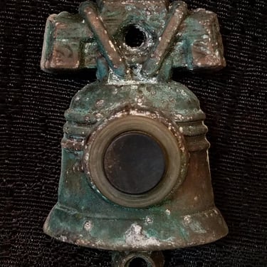 Vintage General Electric Cast Brass Liberty Bell Doorbell Push Button