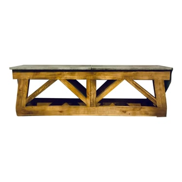 Organic Modern Rustic Reclaimed Pine Wood Console Table