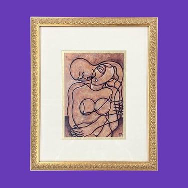 Vintage Anthony Armstrong Nude Couple Print 1990s Retro Size 18x15 Contemporary + Amoure + Erotic Art + Reproduction on Paper + Home Decor 