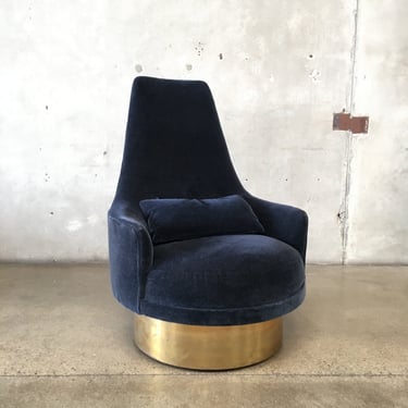 Mid Century Adrian Pearsall Swivel Lunge Chair In Mohair