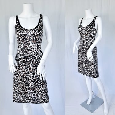2 Pc 1970's Leopard Print Vanity Fair Nylon Camisole Half Slip Set I Sz Sm 
