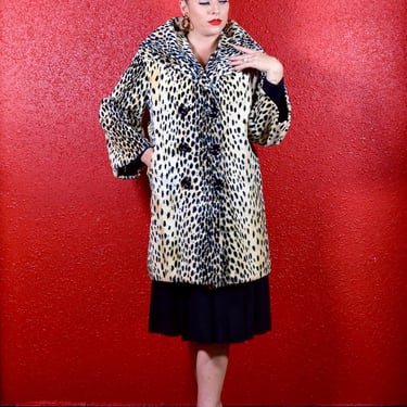 1950s Leopard Print Three Quarter Coat 