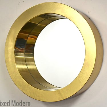 Curtis Jere Brass Porthole Mirror 
