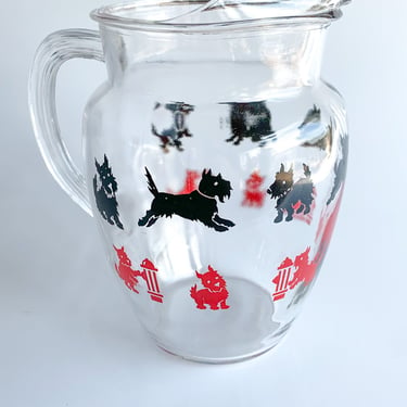 Vintage MCM Glass Scottie Dog Pitcher