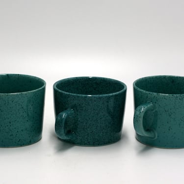 vintage stoneware turquoise mugs 