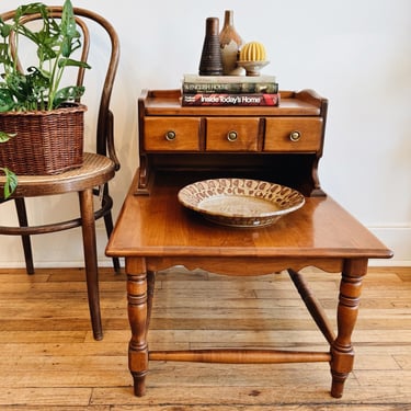 Two-Tiered Side Table with Drawer