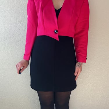 80s Hot Pink Bolero Jacket Vintage Bolero 80s Caron Petite 80s Fran Fine Vintage Hot Pink Bolero Jacket Vintage Crop Jacket 80s Crop Jacket 