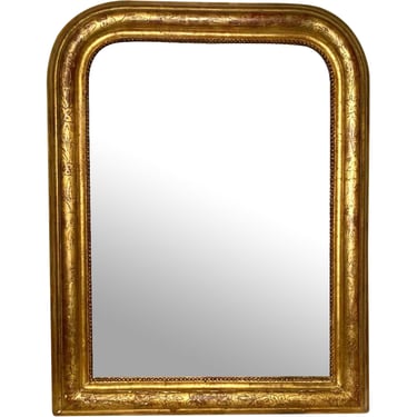 French Louis Philippe Gilt Gesso Arched Wall Mirror