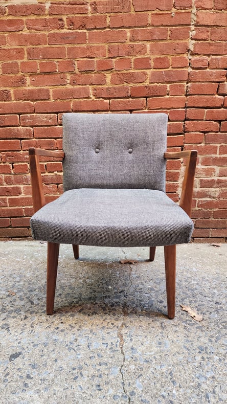 Grey Tweed Vintage Arm Chair