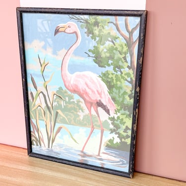 Lone Flamingo Paint by Number Art