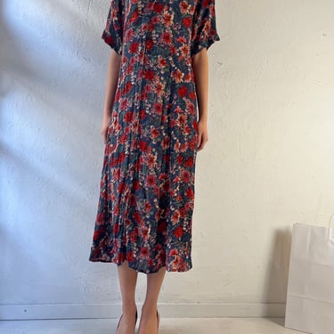 90s ‘Julia’ Floral Print Dress / Medium 