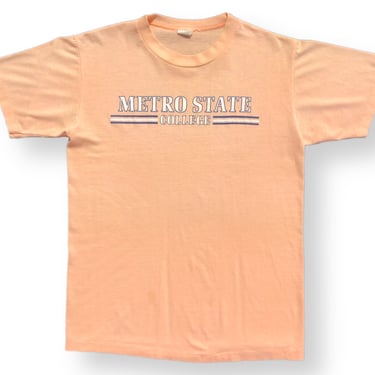 Vintage 70s/80s Metro State University Denver Colorado Velva Sheen 50/50 Blend Graphic T-Shirt Size Medium 