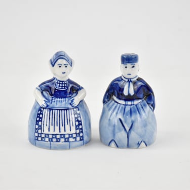 Vintage Royal Delft Dutch Man and Woman Salt & Pepper Shaker Set 