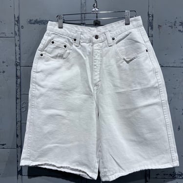 90s 28” waist Vintage high waisted white Zena jorts denim shorts summer 